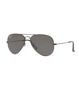 משקפי שמש RAY BAN מסגרת טייסים שחור עדשת POLARIZED מידה 58-14